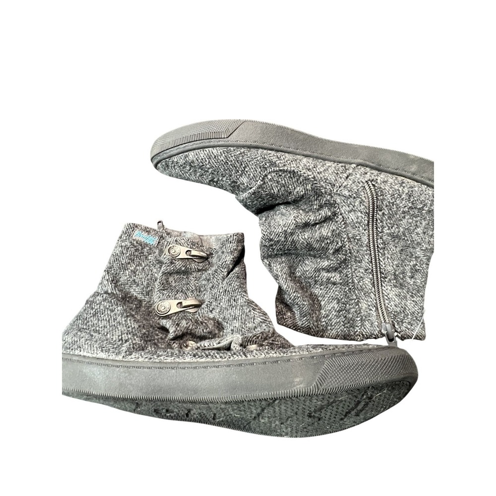 Blowfish Malibu Women's Gray Herringbone Toggle Zipper Ankle Boots US Size 7